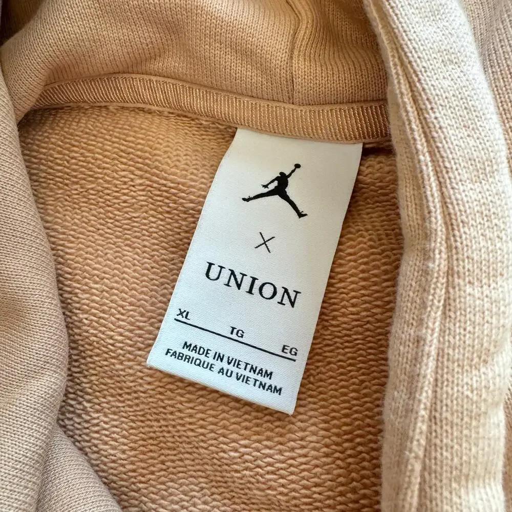 Jordan X Union Heavyweight Pullover Fleece Drawstring Hoodie Sweater XL